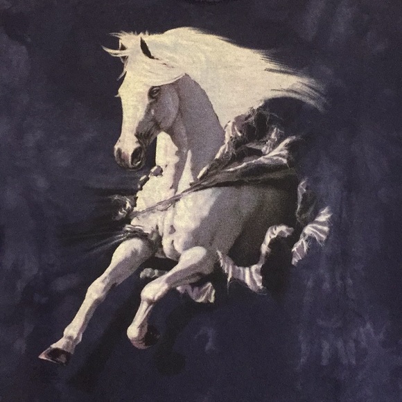Majestic white horse tie dye tee - Picture 3 of 5